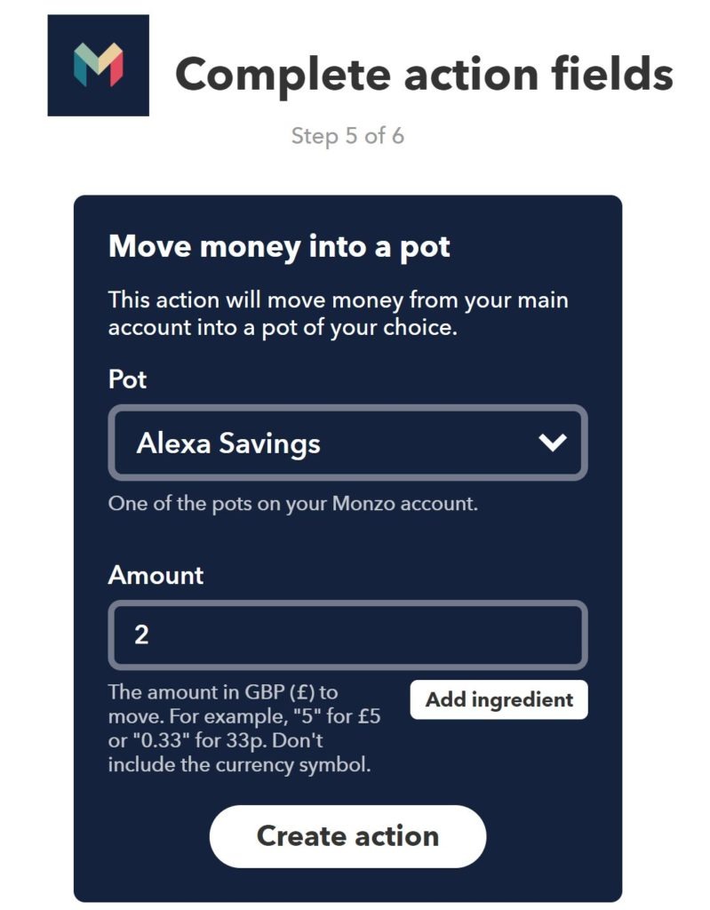 Alexa Monzo savings