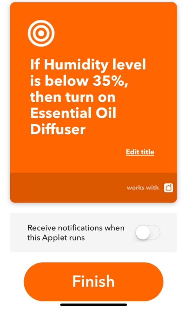 oittm oil diffuser IFTTT