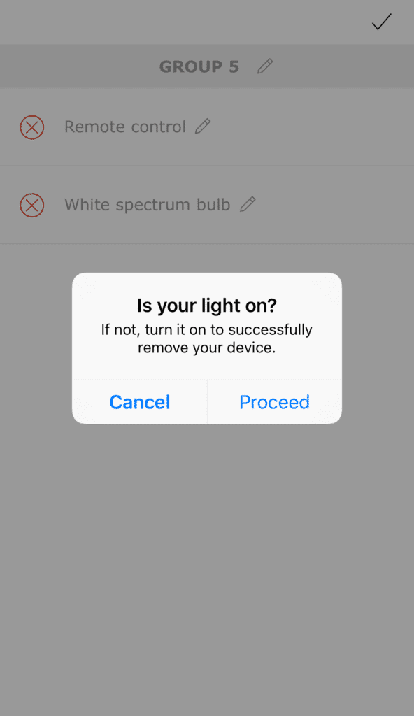 Remove bulb from app